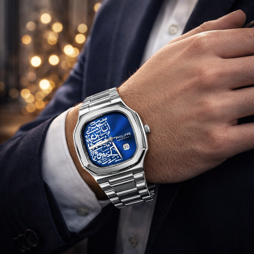 Pitak Philippe Inspired Luxury Men’s Watch – Arabic Dial Texture, A+ Quality