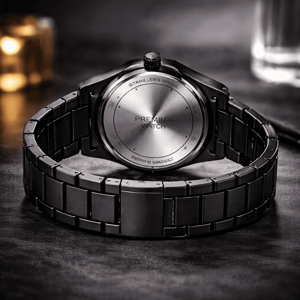 Black Aura Watch – Marble Style Dial (White &amp; Black) | High-Quality Fiber Chain with Butterfly Lock | Best Price in Pakistan