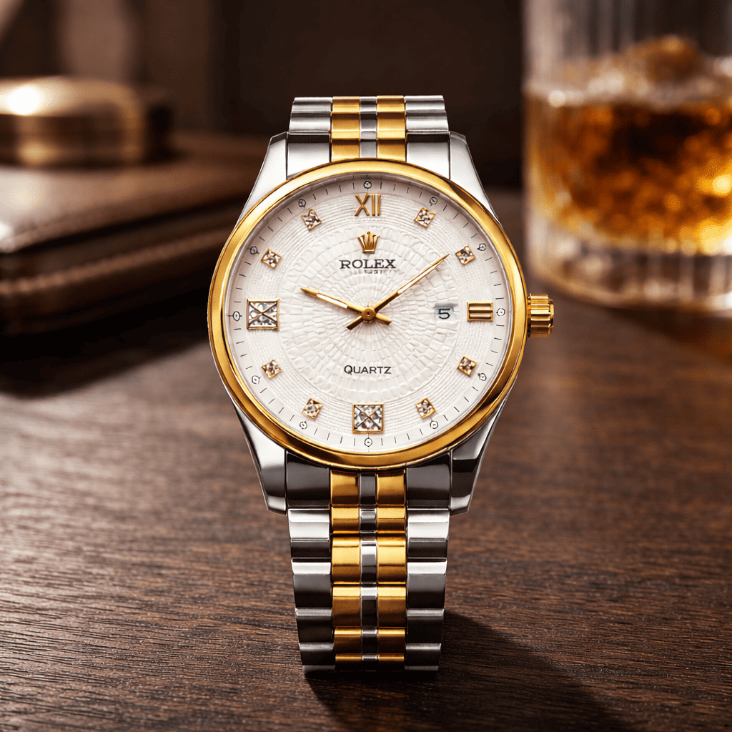 Rolex Stainless Steel Watch Silver Gold