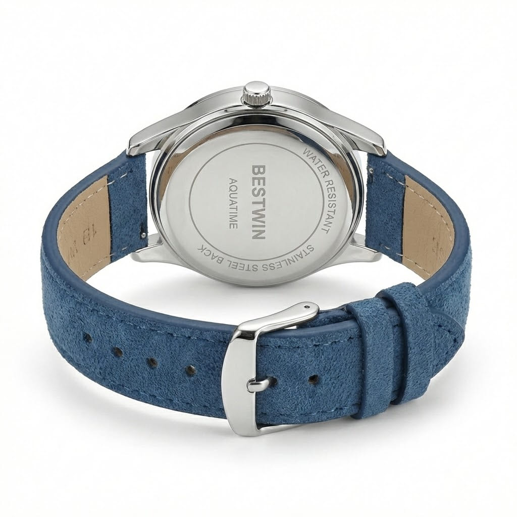 AQUATIME Classic Blue Dial Leather Watch