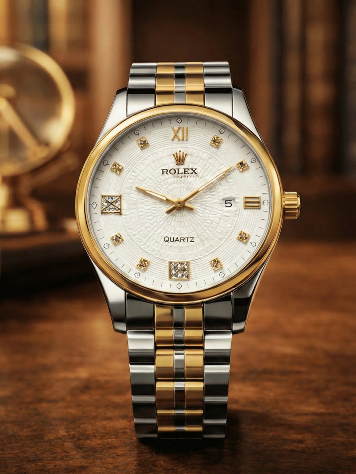 Rolex Stainless Steel Watch Silver Gold